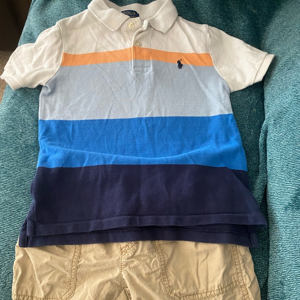Boys Polo RalphLauren top/Gymboree shorts Used sz5